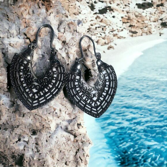 Silver Earrings l Hollowed Out l 3 Darling Styles l Hook l New - Picture 5 of 12